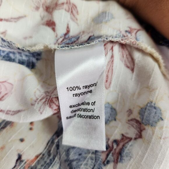 Maurices Womens Top 2X Multi Floral Lace 3/4 Flared Sleeve Boho Peasant Cottage - Picture 8 of 10